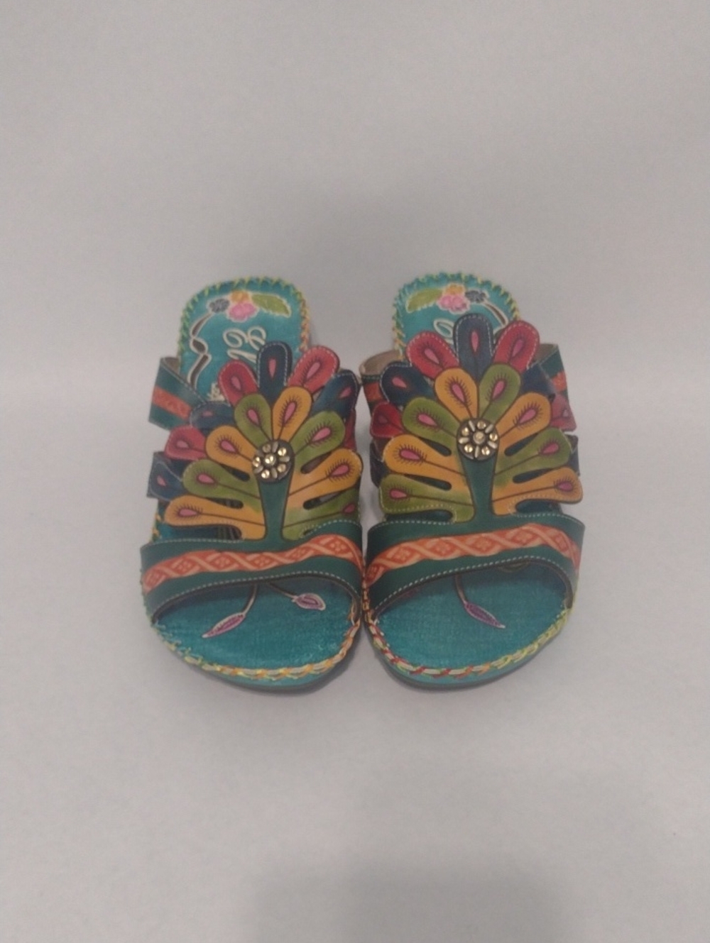 Elite By Corkys Colorful Teal Sandals (J826)